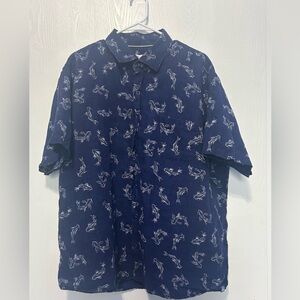 Peter Millar Men’s Navy Secret Cove Linen Sport Shirt Size XL